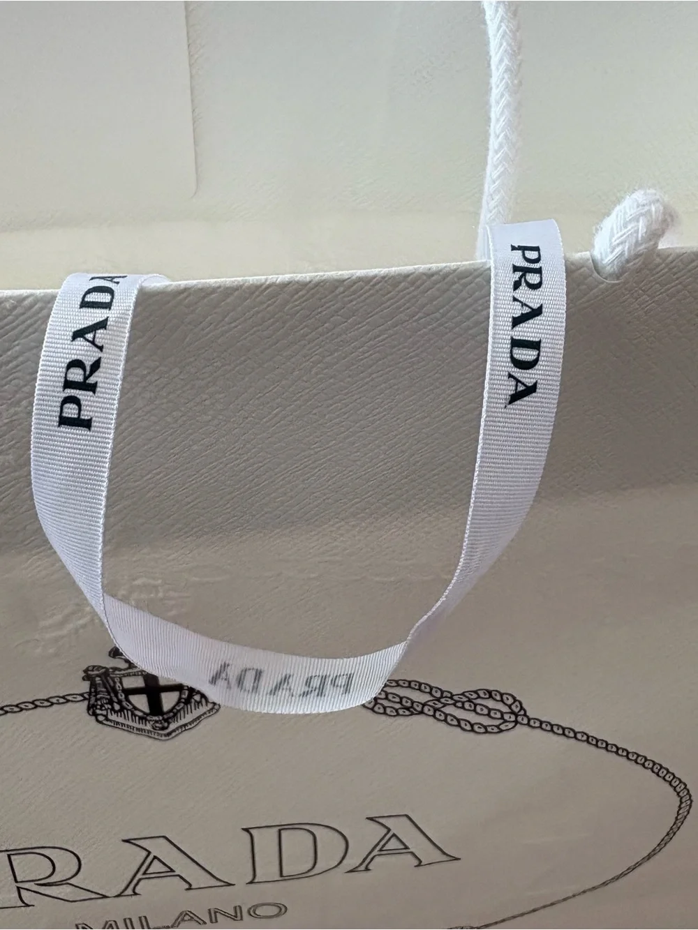 Prada White Medium Luxury Shopping Tote Bag